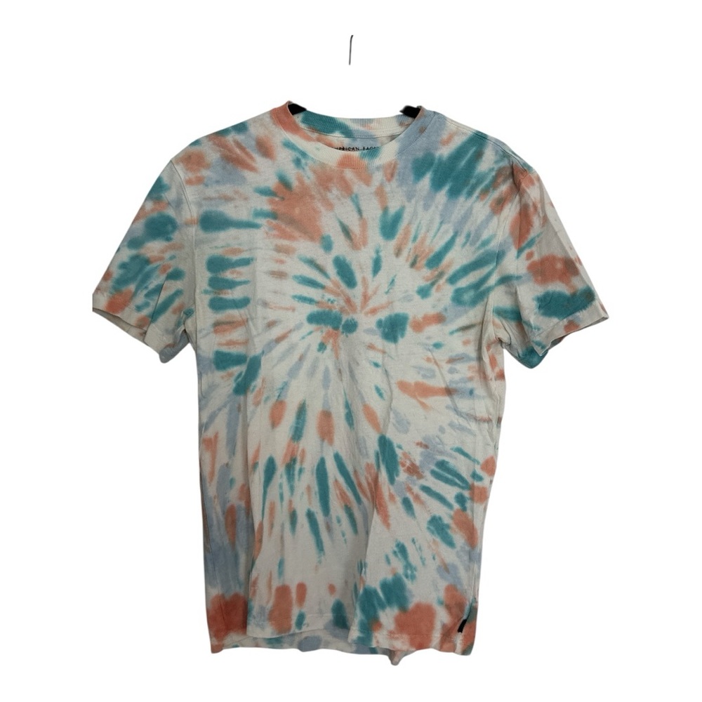 American Eagle Outfitters Tie-Dye Blue and Orange Short Sleeve Tee